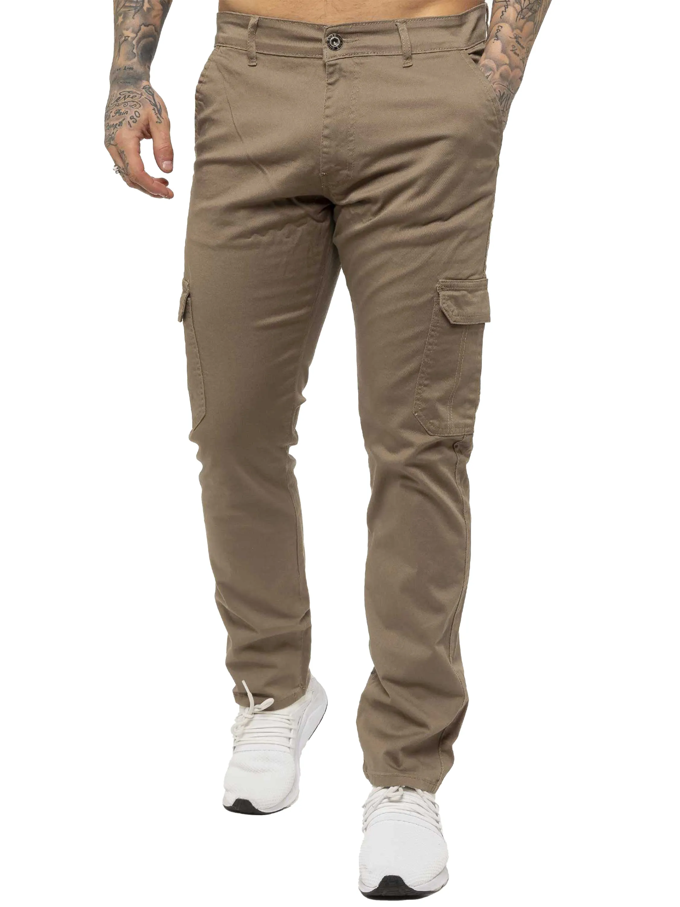 Mens Cargo Combat Slim Fit Trousers | Enzo Designer Menswear