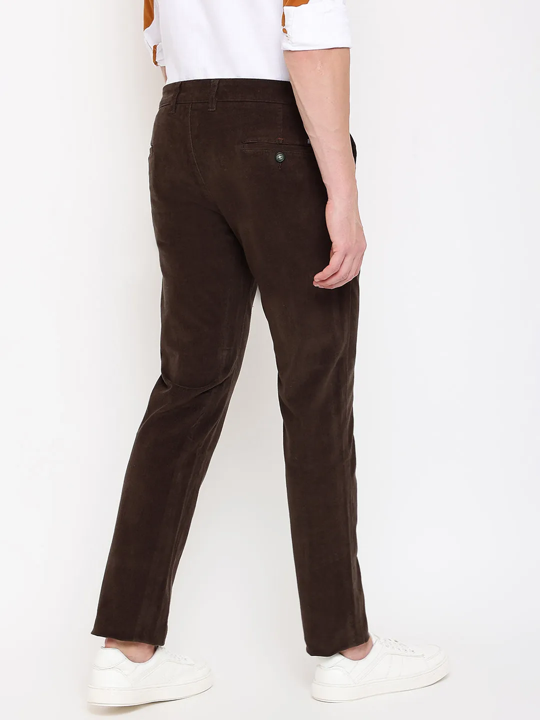 Men's Casual Flat front Khaki Corduroy Trousers