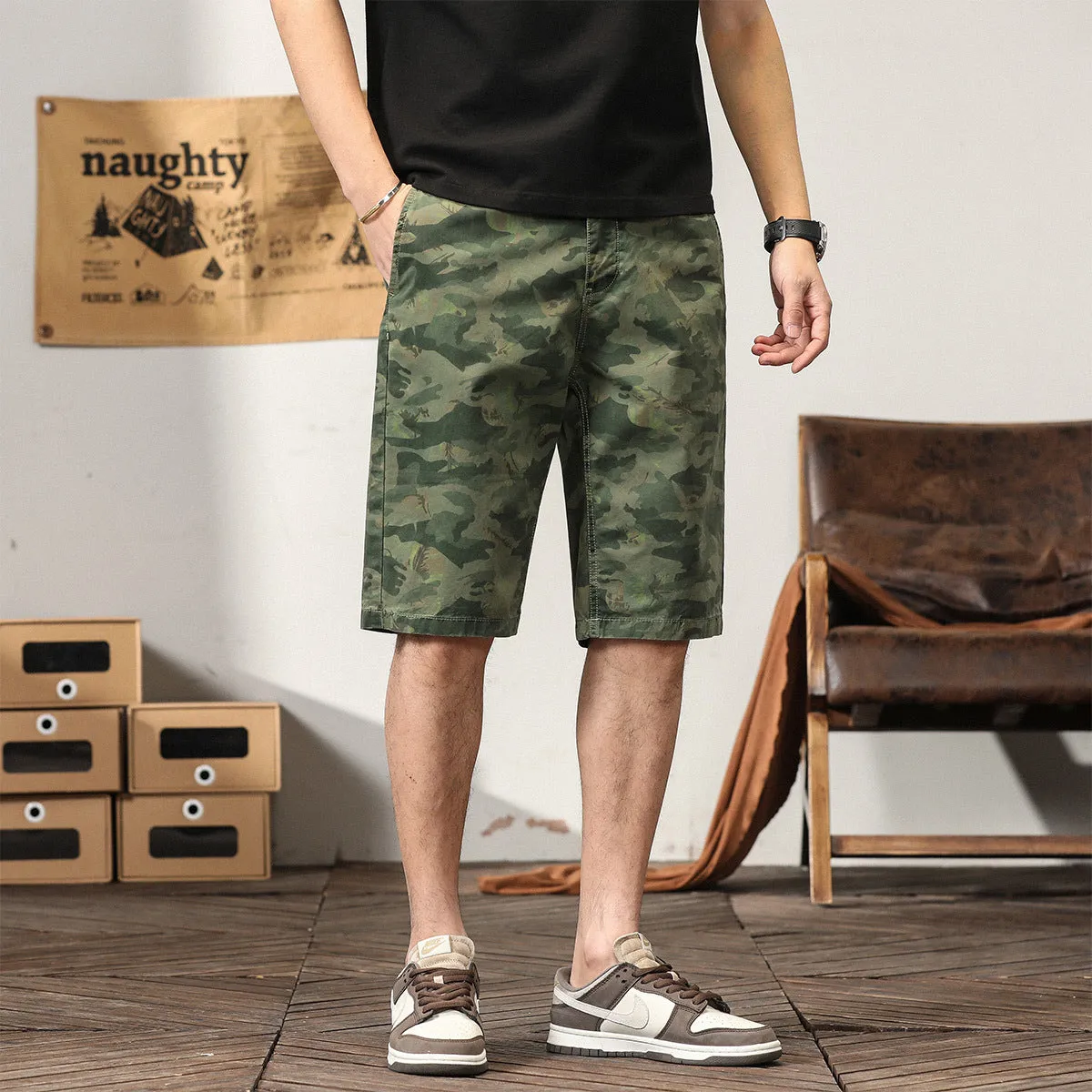 Men's Trends High Design Summer Style Loose Fit Camouflage Cargo Shorts | G3526