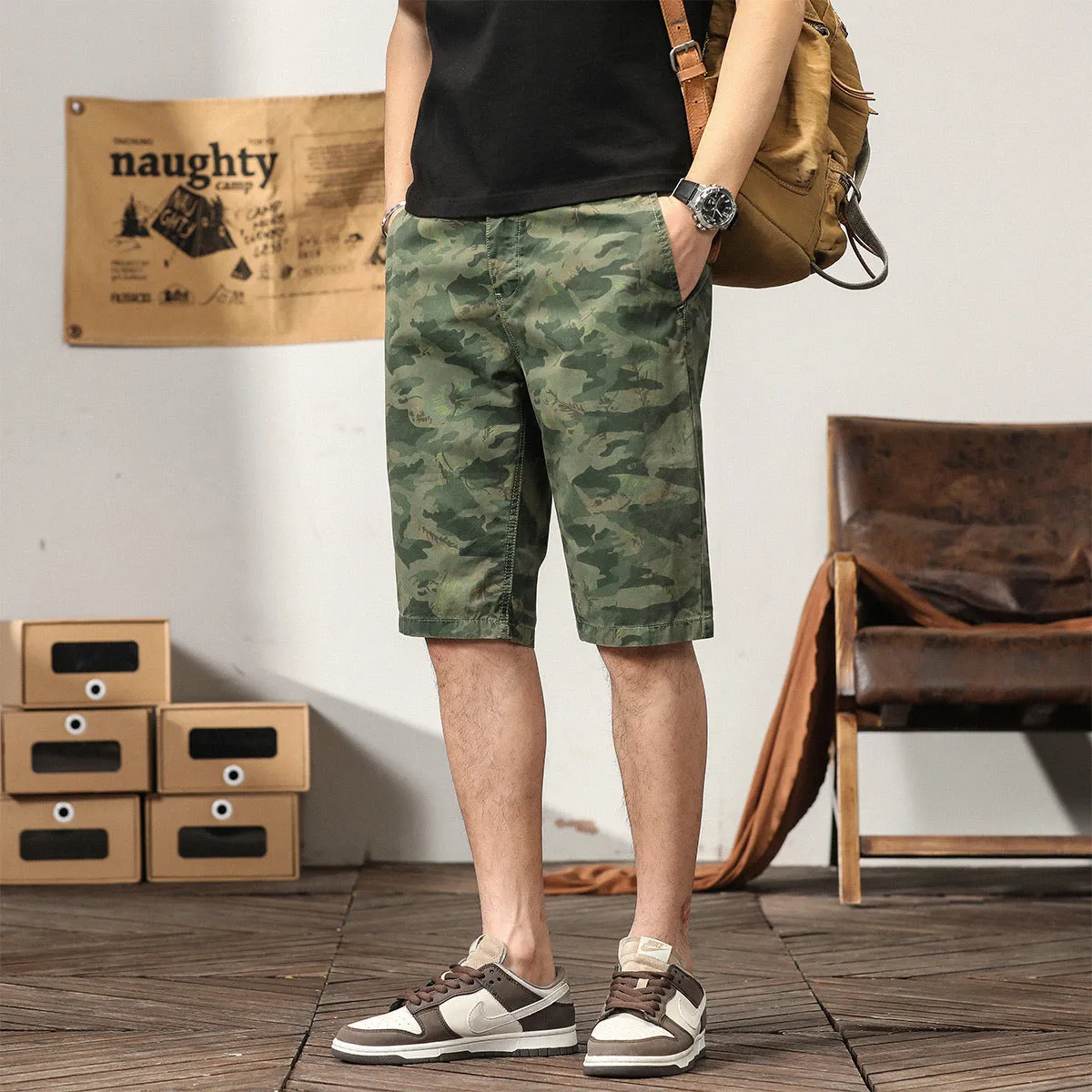 Men's Trends High Design Summer Style Loose Fit Camouflage Cargo Shorts | G3526