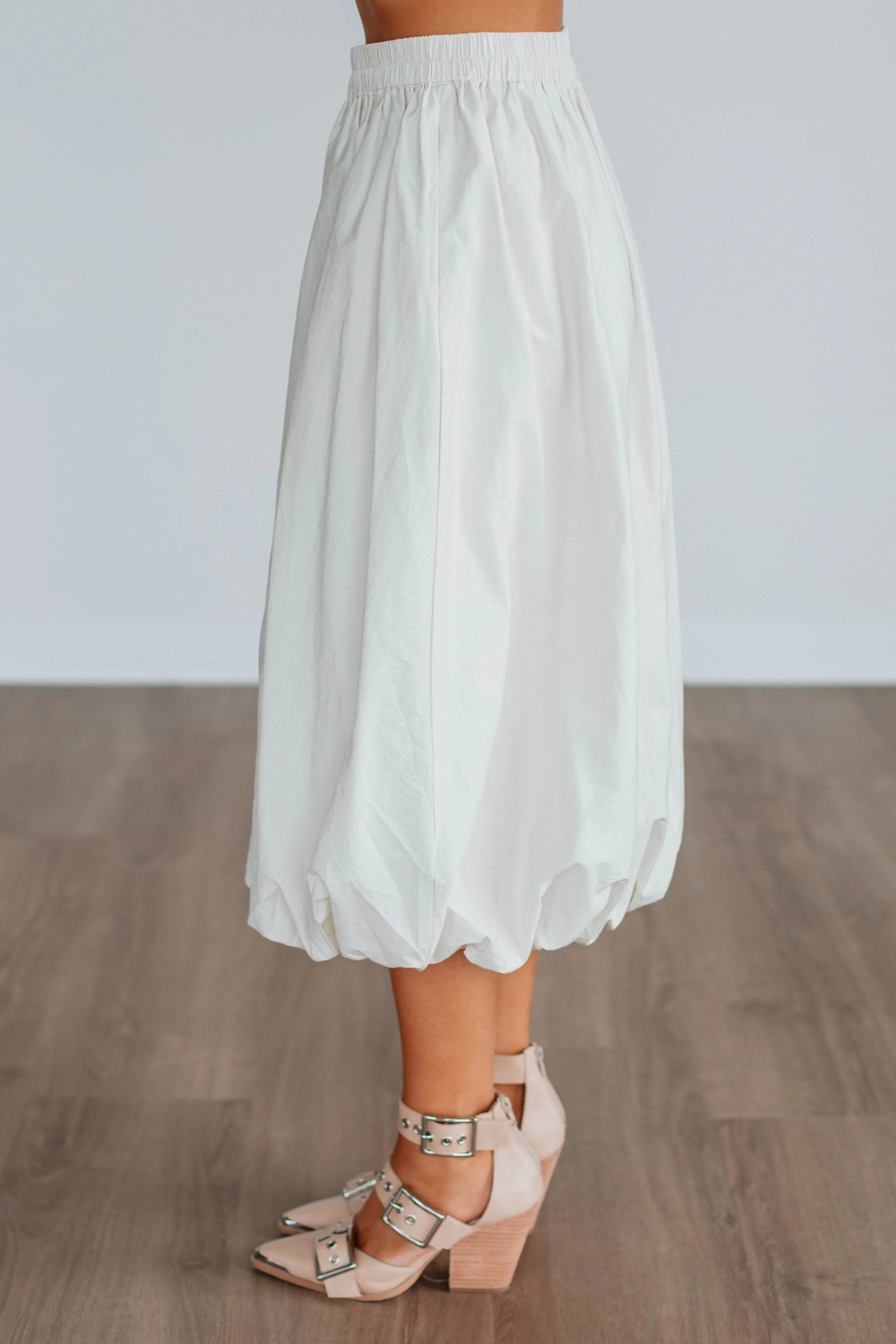 Mikala Midi Skirt - Cream