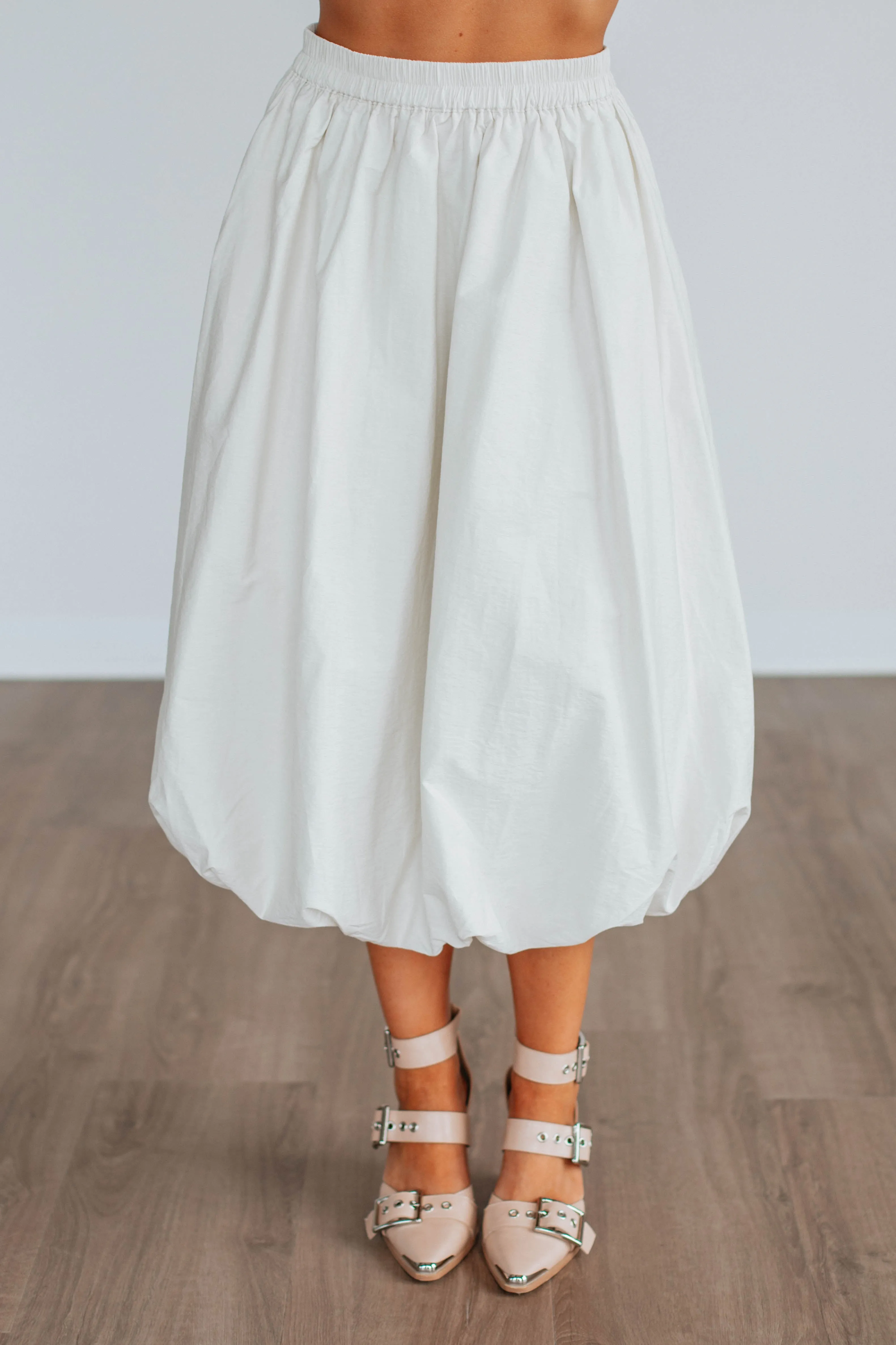 Mikala Midi Skirt - Cream