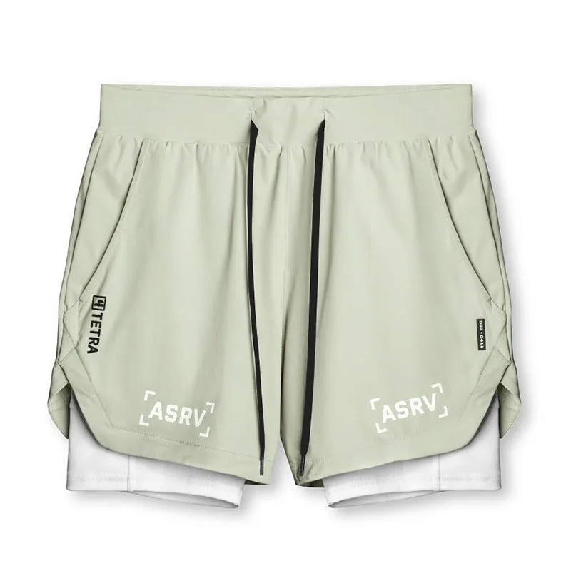 New Double Deck Running Shorts Fitness Workout Bermuda Quick Dry Short Pants Bottoms |  K-55