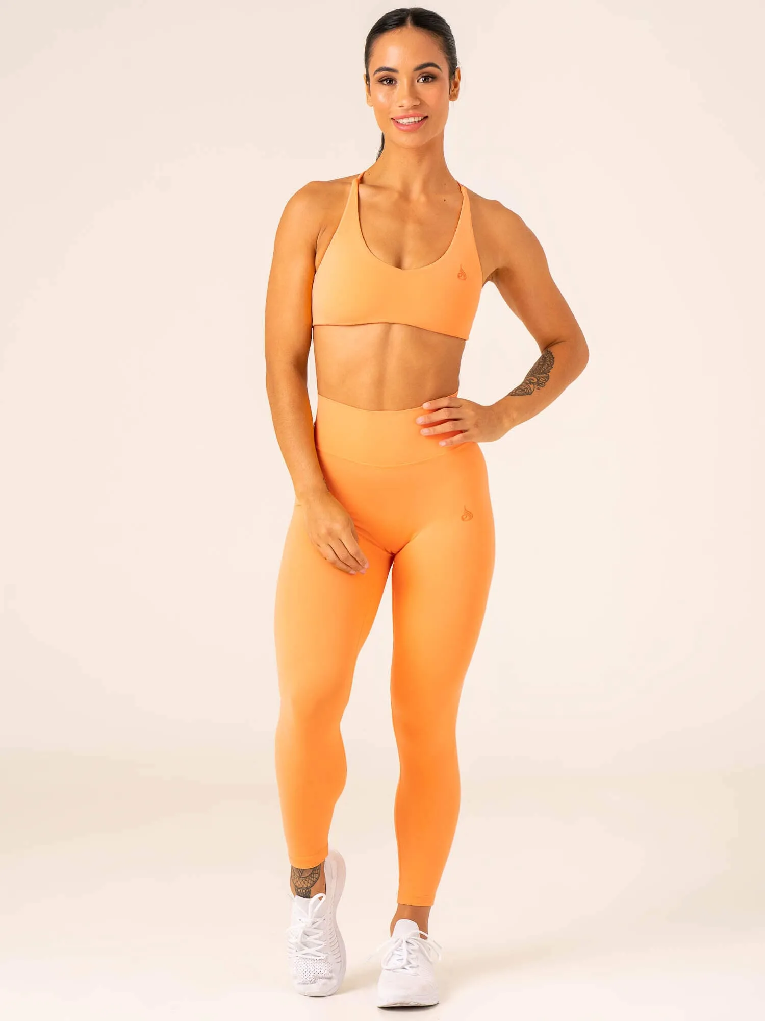 NKD High Waisted Scrunch Leggings - Orange Sherbet