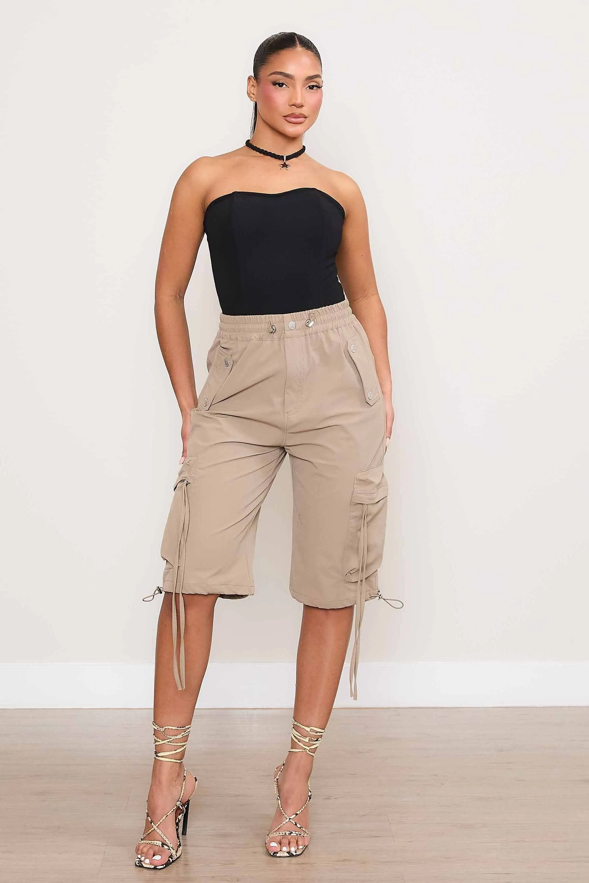 Nylon Cargo Bermuda Shorts