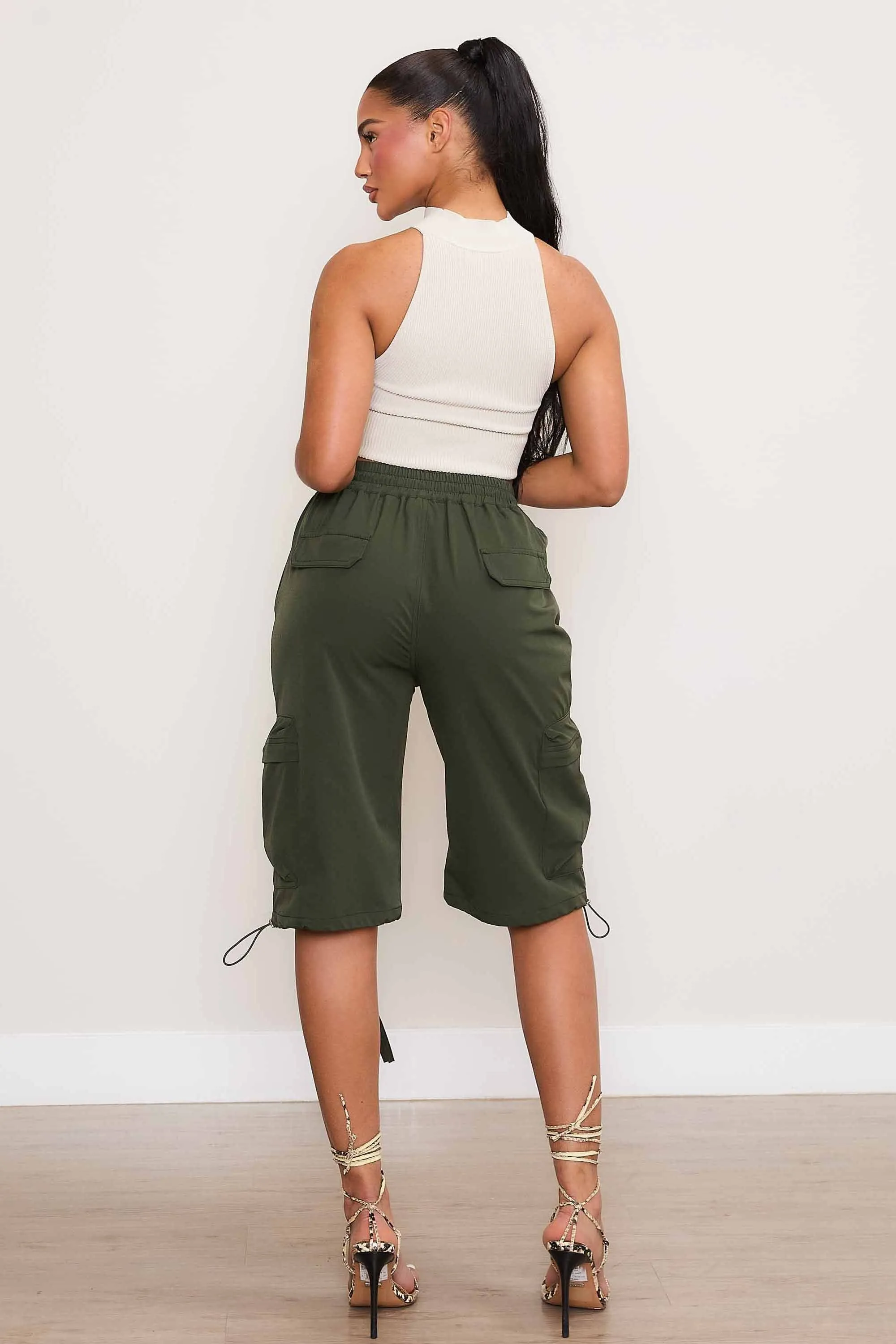 Nylon Cargo Bermuda Shorts