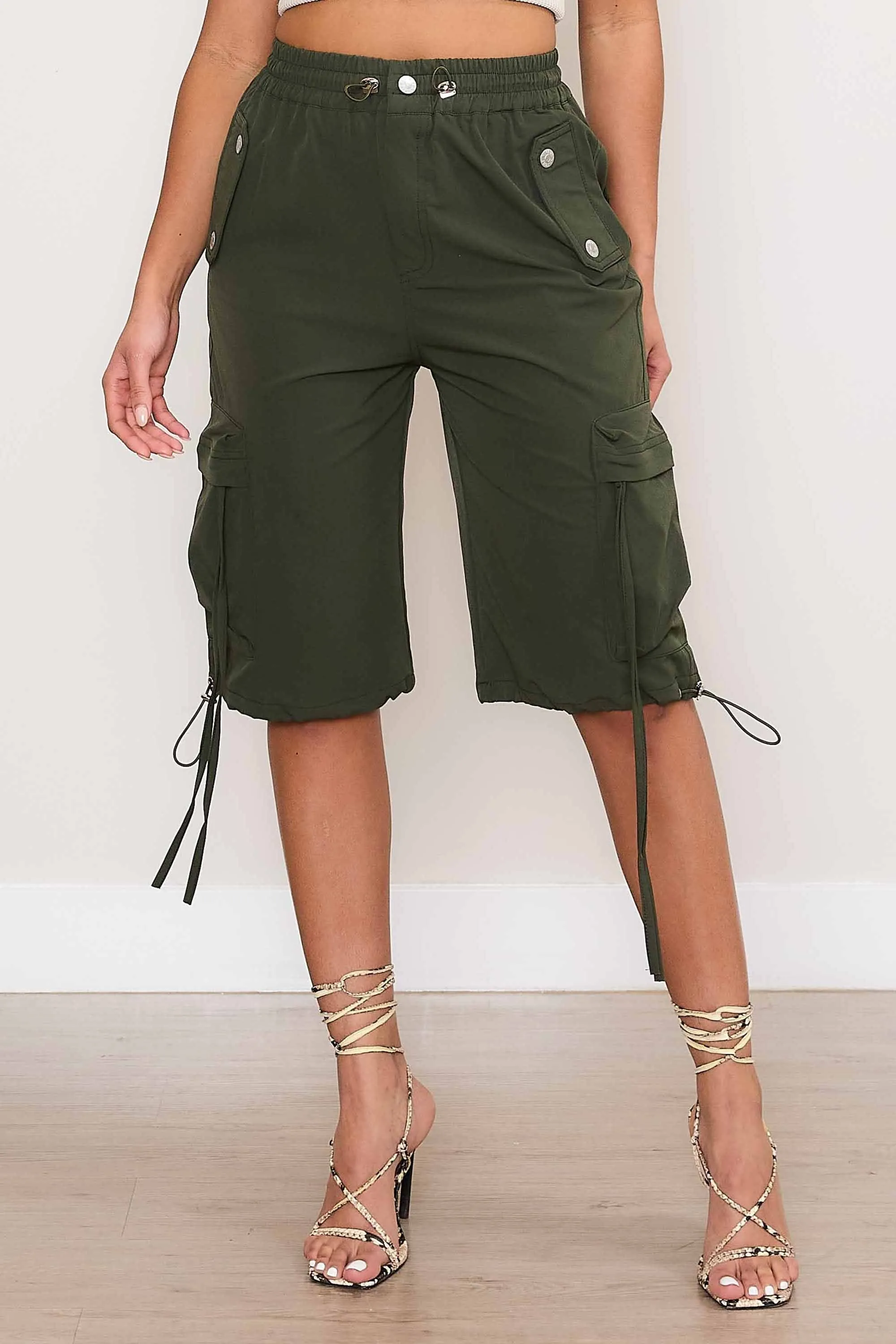 Nylon Cargo Bermuda Shorts