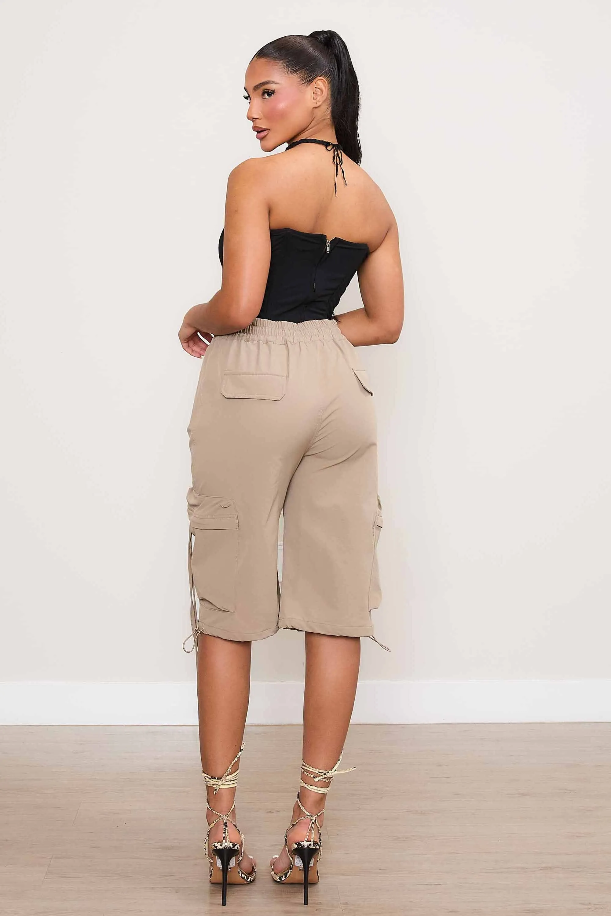 Nylon Cargo Bermuda Shorts