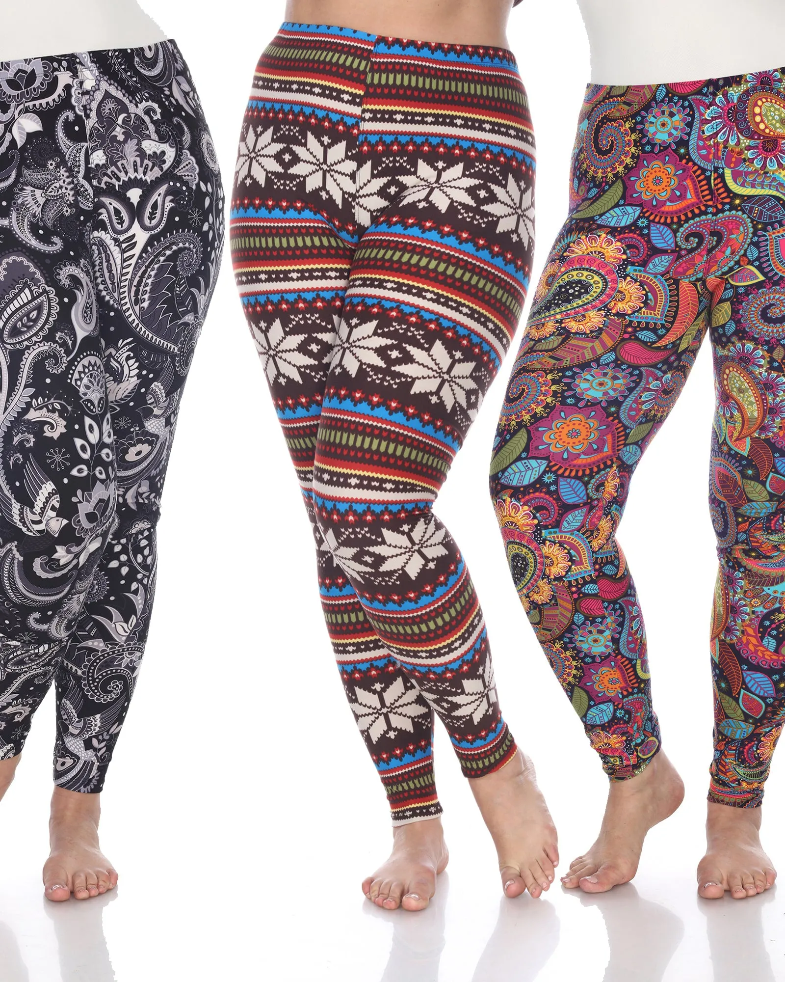 Pack of 3 Printed Leggings | PACK 178 - Black