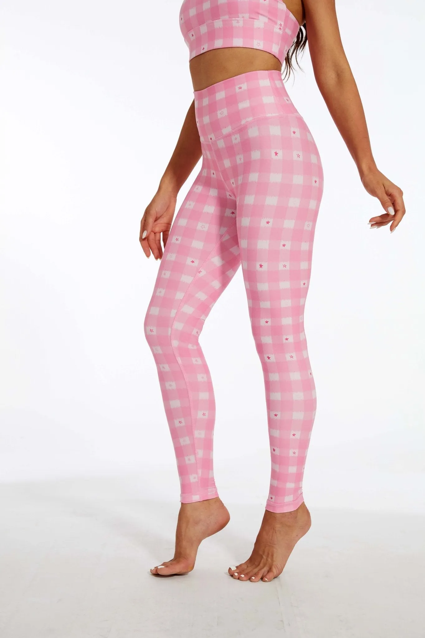 Pink Stars High-waisted Leggings