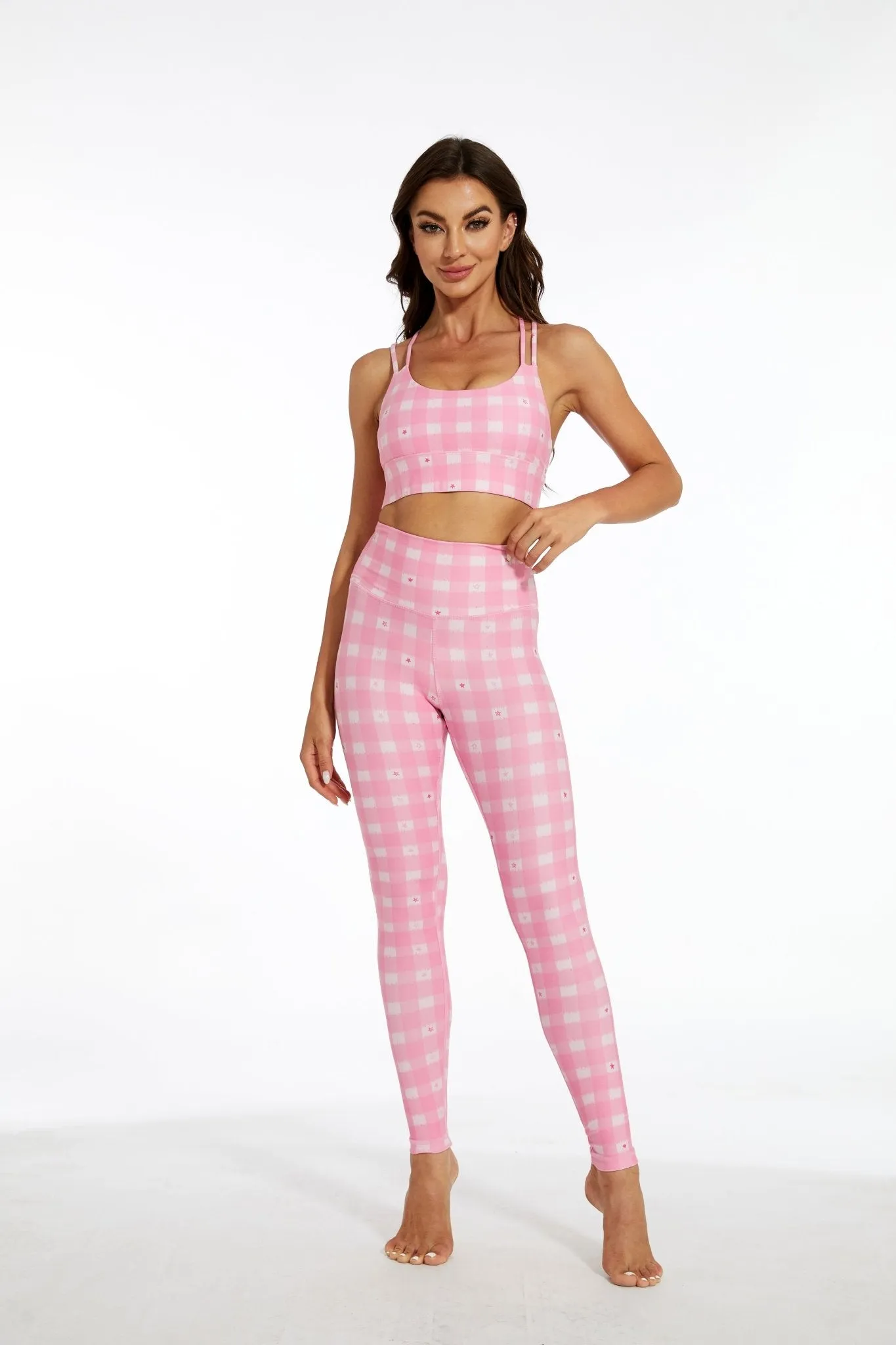 Pink Stars High-waisted Leggings