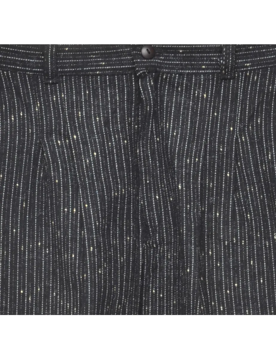 Pinstriped Glittery Black Trousers - W28 L30