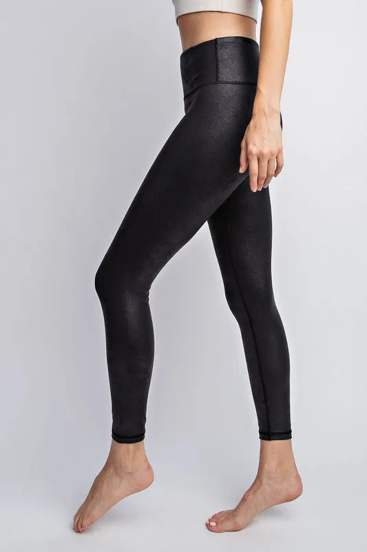 Plus PU Chintz Full-Length Leggings