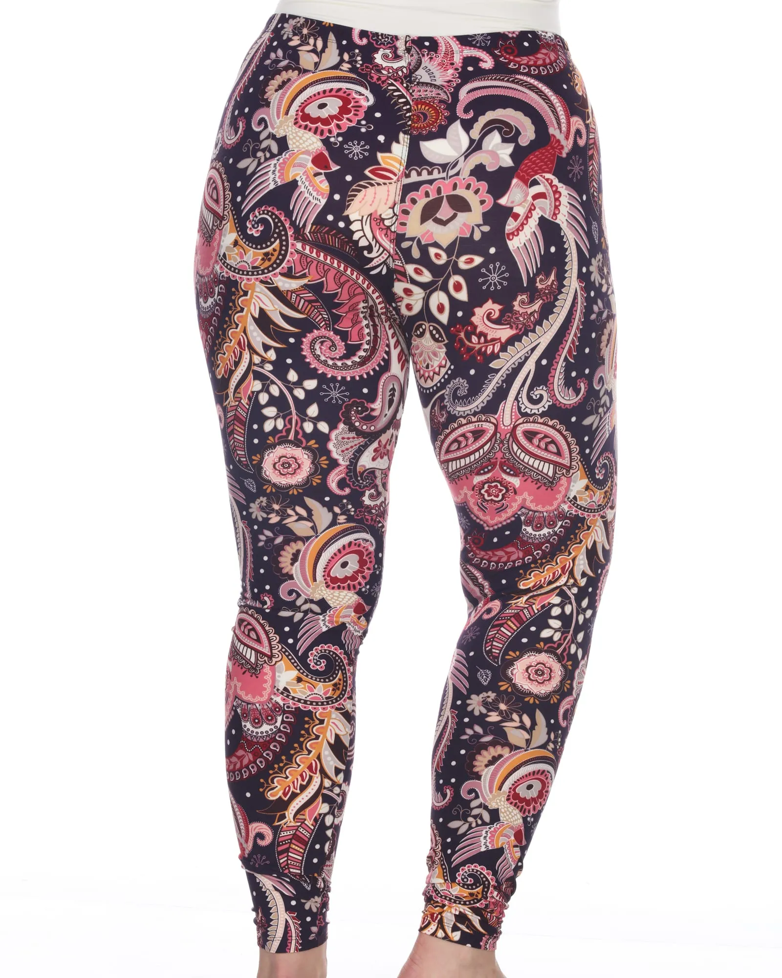 Printed Paisley Leggings | Purple Fuchsia Paisley