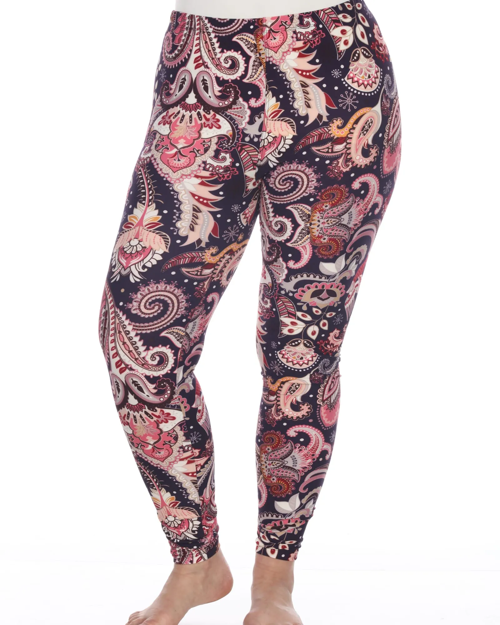 Printed Paisley Leggings | Purple Fuchsia Paisley