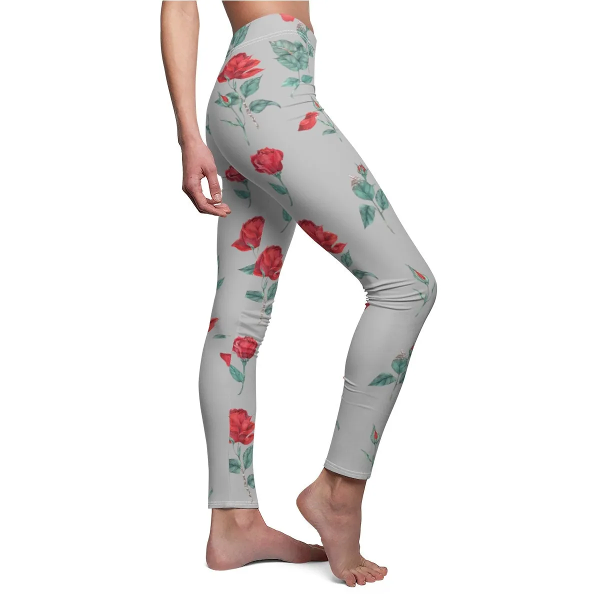 Printed Roses on Leggings,CasualWear,Gifts for Her,Aunt Gift,Sister Gift,Christmas,Birthday Gift,GirlFriend Gift,Cute Valentine&#39;s Gifts