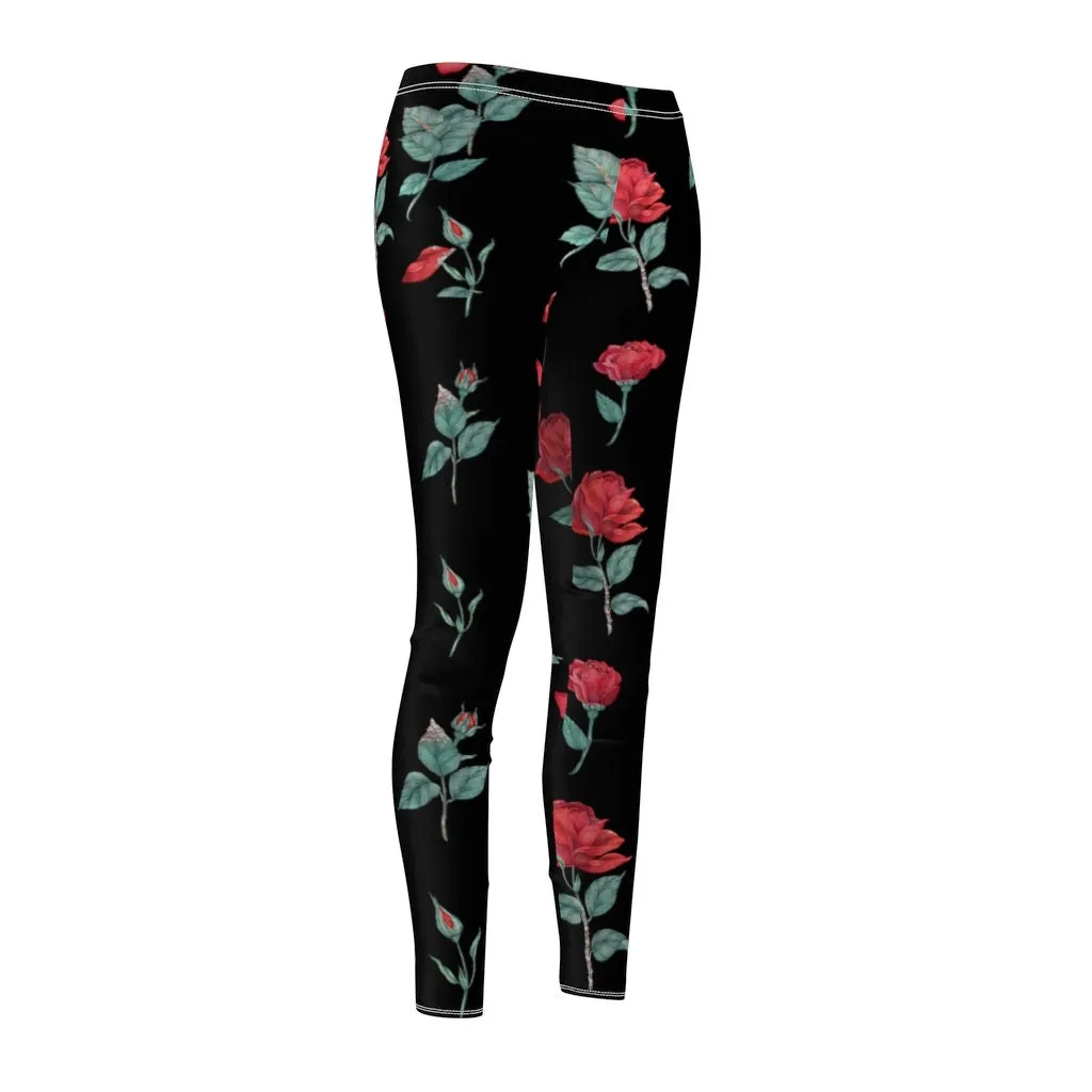 Printed Roses on Leggings,CasualWear,Gifts for Her,Aunt Gift,Sister Gift,Christmas,Birthday Gift,GirlFriend Gift,Cute Valentine&#39;s Gifts