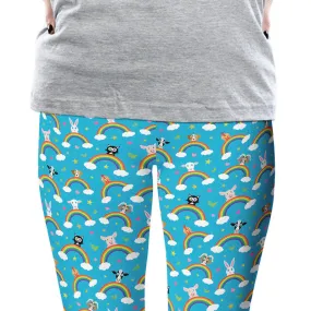 "Rainbow Friends" Happy Animals Printed Leggings