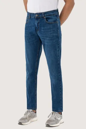 SLIM LEG DENIM JEANS MID BLUE