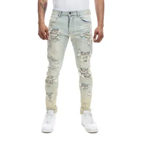 Slim Tapered Doodling Jeans - Ombre Blue