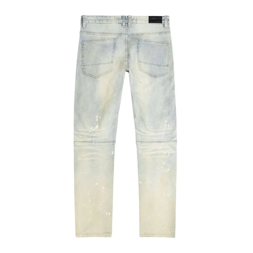 Slim Tapered Doodling Jeans - Ombre Blue