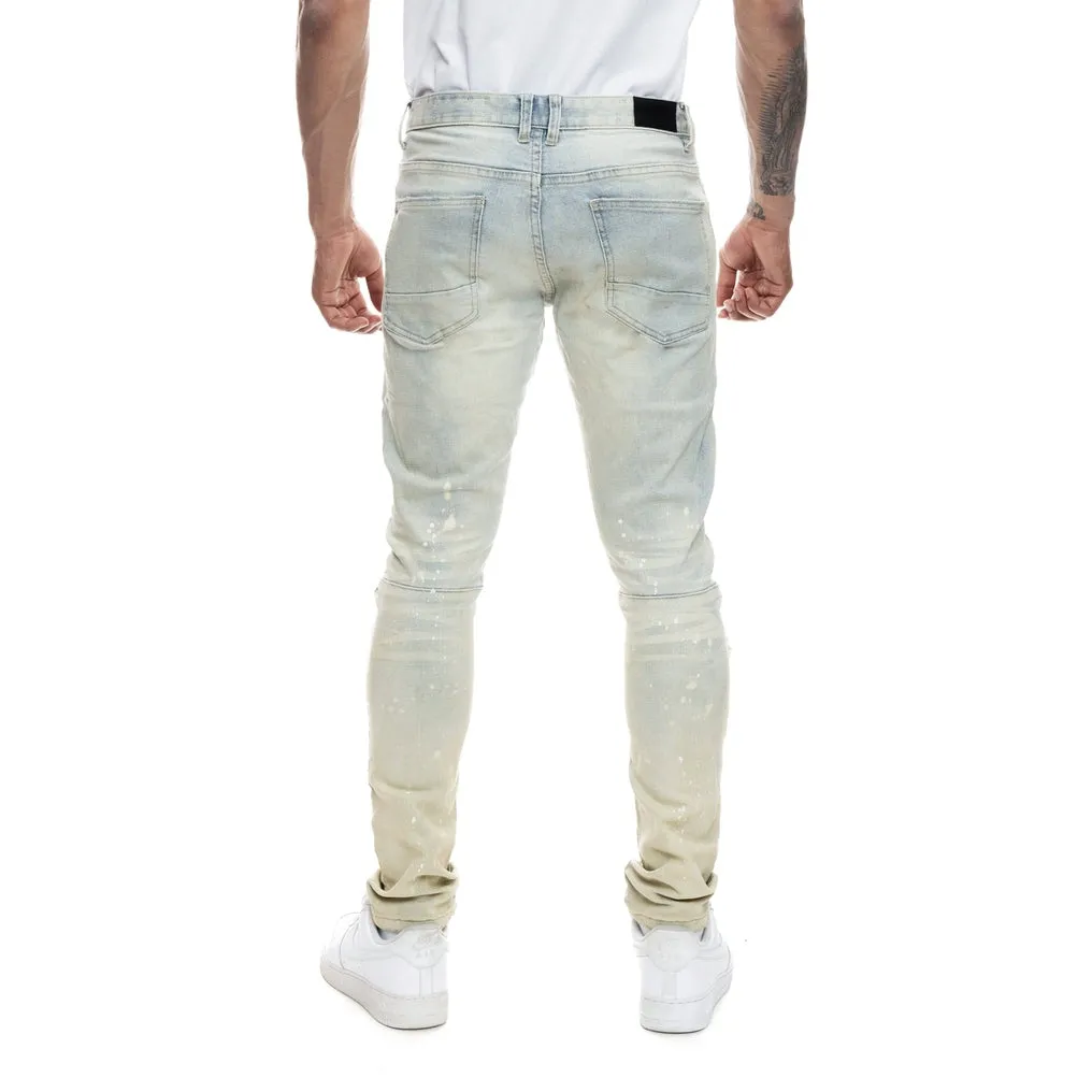 Slim Tapered Doodling Jeans - Ombre Blue