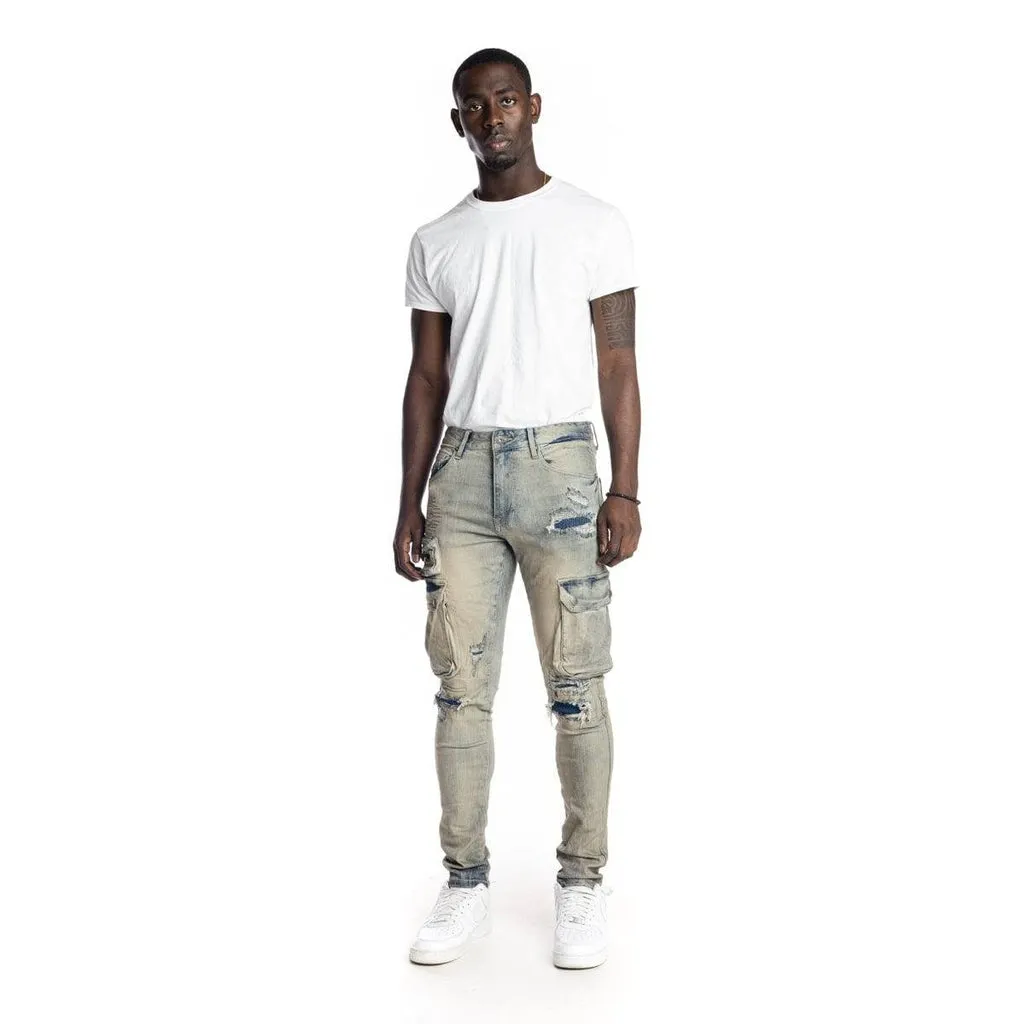 Slim Tapered Multipocket Jeans - Goblin Blue