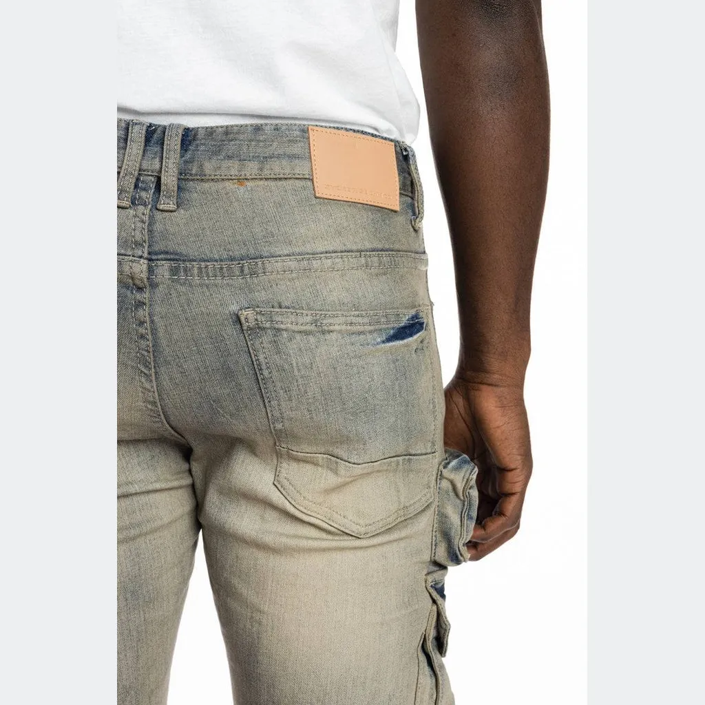 Slim Tapered Multipocket Jeans - Goblin Blue