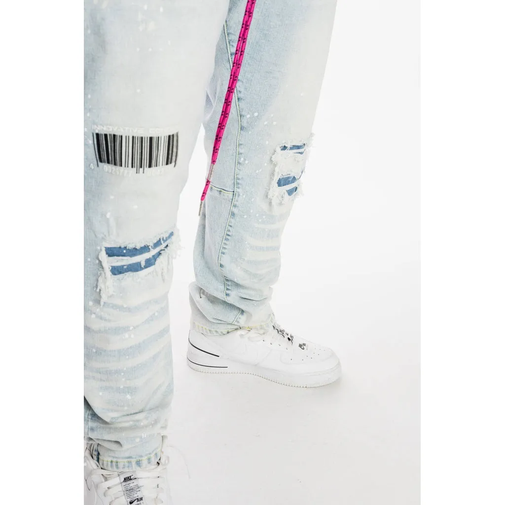 Slim Tapered Utility Jeans - Plaster Blue