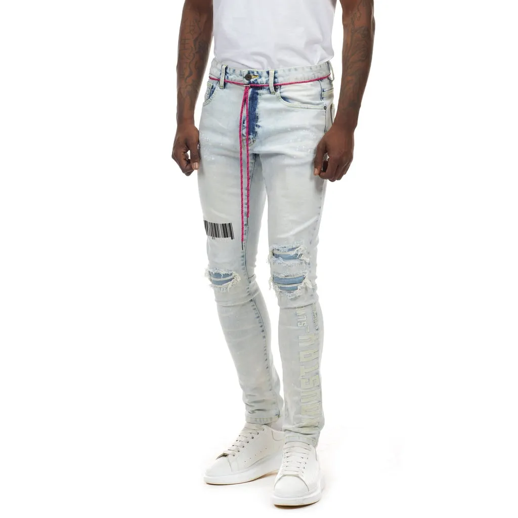 Slim Tapered Utility Jeans - Plaster Blue