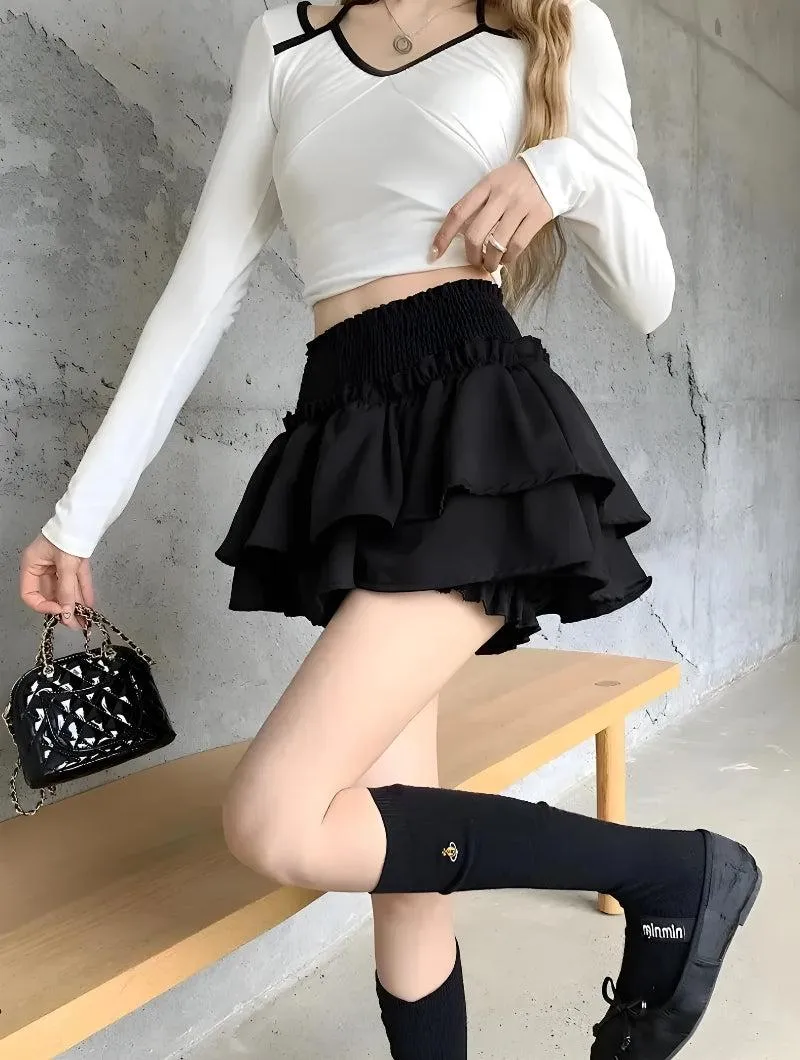 Soft Girl Layered Mini Skort