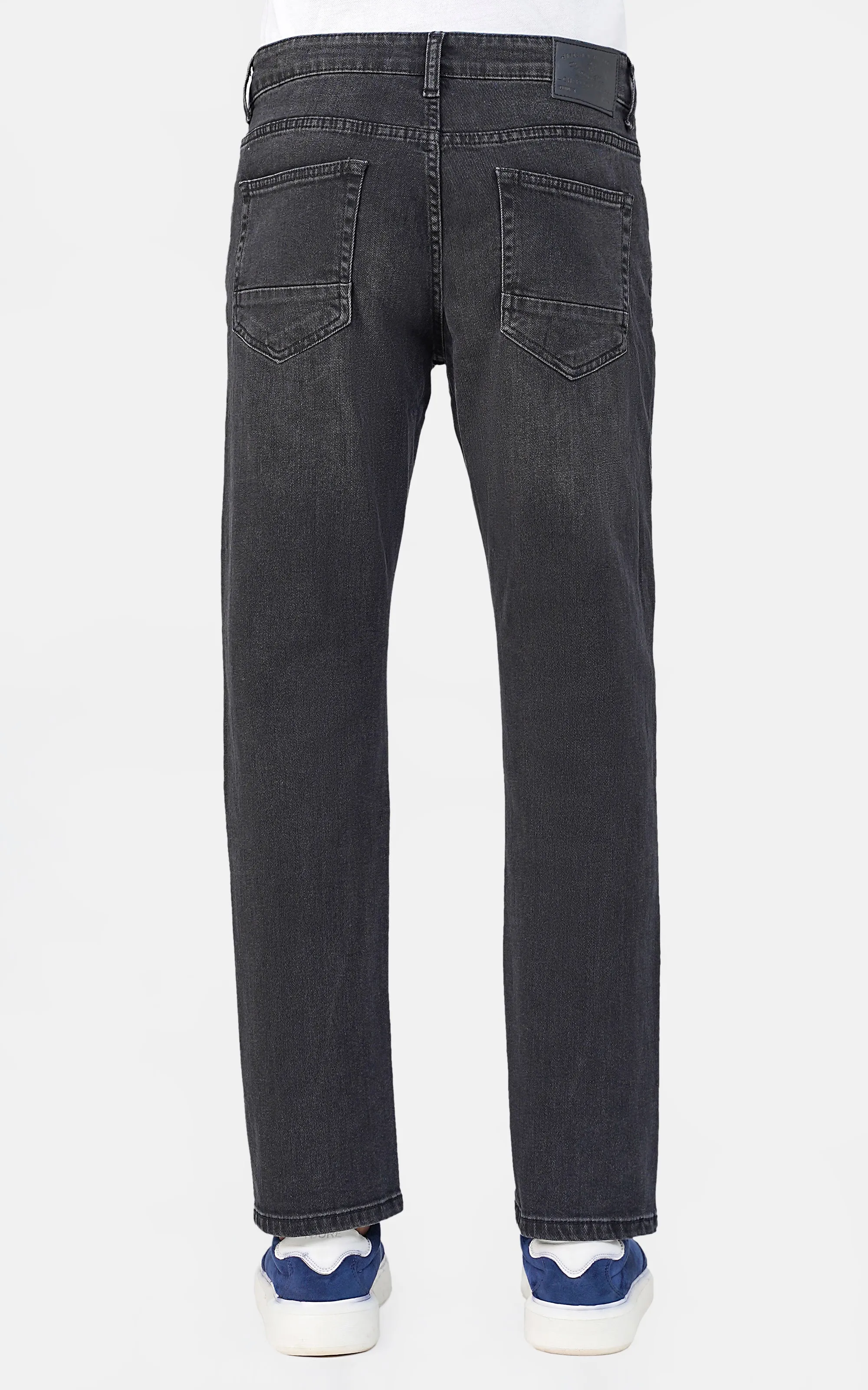 STRAIGHT LEG DENIM JEANS CHARCOAL GREY