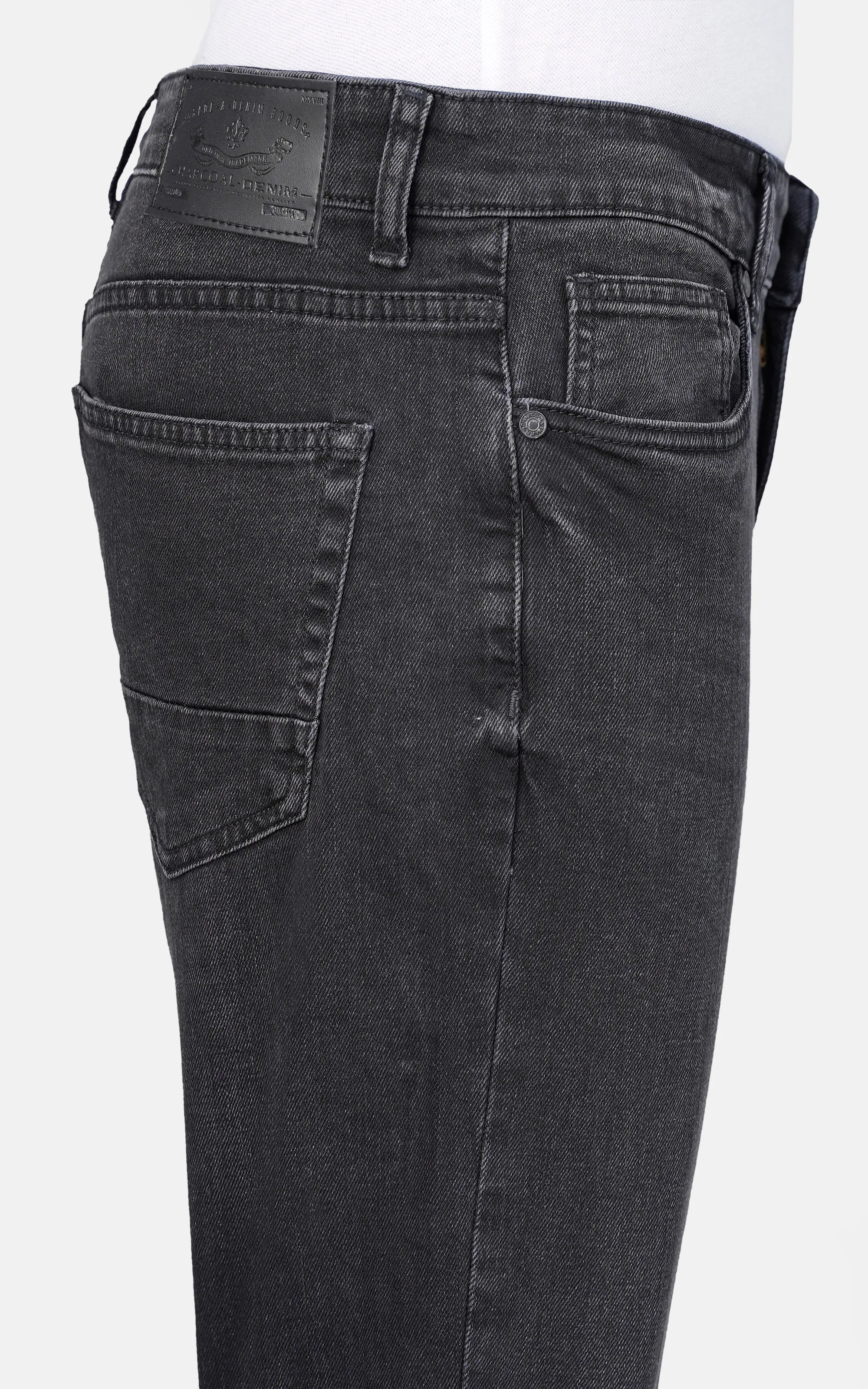 STRAIGHT LEG DENIM JEANS CHARCOAL GREY