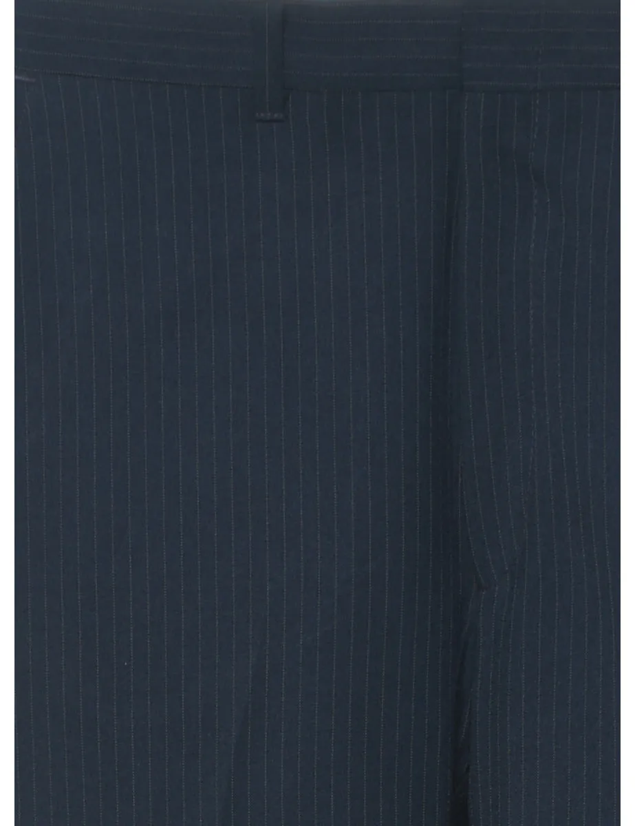 Stripy Pattern Navy Casual Trousers - W32 L28