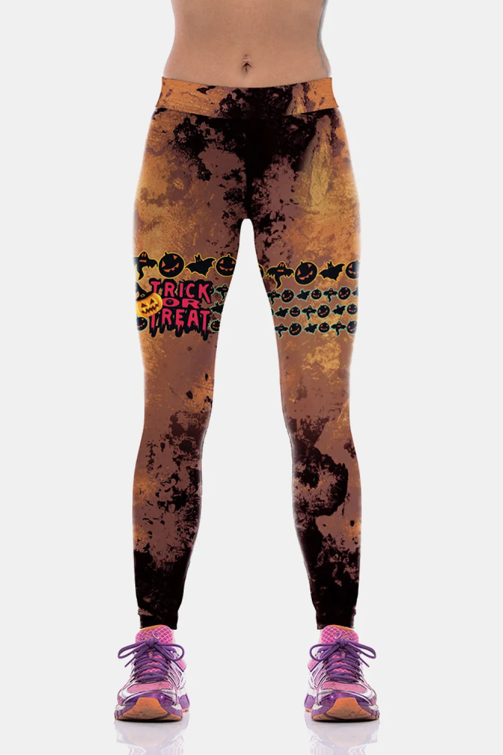 Trick or Treat Printed Elastic Waistband Leggings