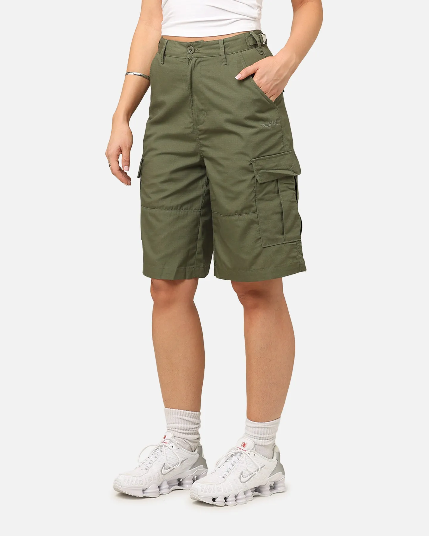 X-Girl Women's Easy Cargo Shorts Flight Green